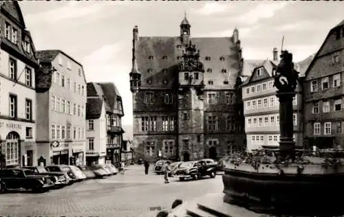 Ak Marburg an der Lahn, Marktplatz, Rathaus