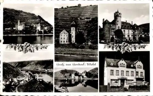 Ak Kobern Gondorf in Rheinland Pfalz, Teilansichten, Hotel Arnold, Burg