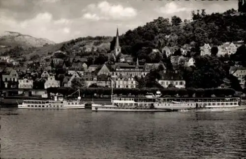 Ak Linz am Rhein, Panorama, Ausflugsschiffe