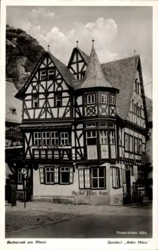 Ak Bacharach am Rhein, Gasthof Altes Haus