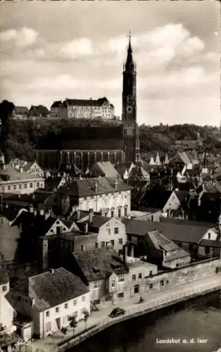 Ak Landshut in Niederbayern, Isar, Teilansicht