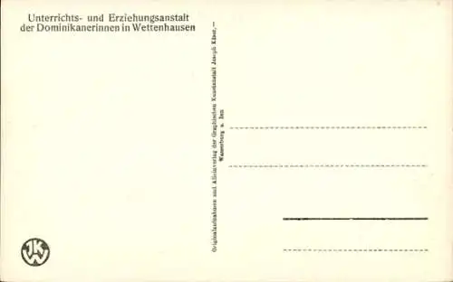 Ak Wettenhausen Kammeltal in Schwaben, Unterrichts- und Erziehungsanstalt der Dominikanerinnen