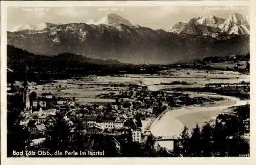 Ak Bad Tölz in Oberbayern, Panorama, Isartal