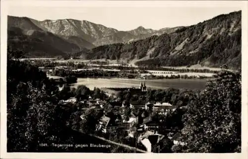 Ak Tegernsee in Oberbayern, Panorama, Blauberge