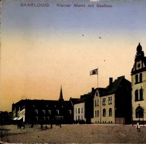 Ak Saarlouis im Saarland, Kleiner Markt, Saalbau