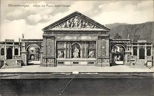 Ak Oberammergau in Oberbayern, Passionsspiel-Theater, Bühne