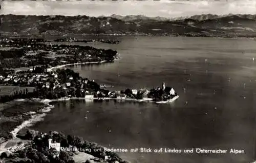 Ak Wasserburg am Bodensee Schwaben, Lindau, Österreicher Alpen