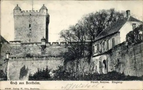 Ak Bad Bentheim in Niedersachsen, Fürstl. Schloss, Eingang