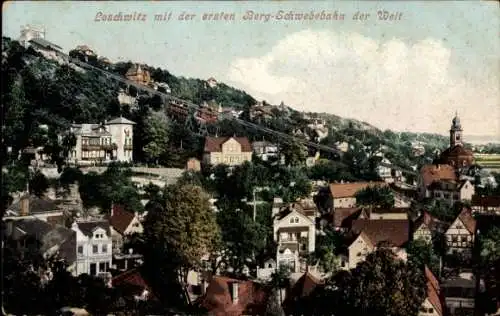 Ak Dresden Loschwitz, erste Berg-Schwebebahn der Welt