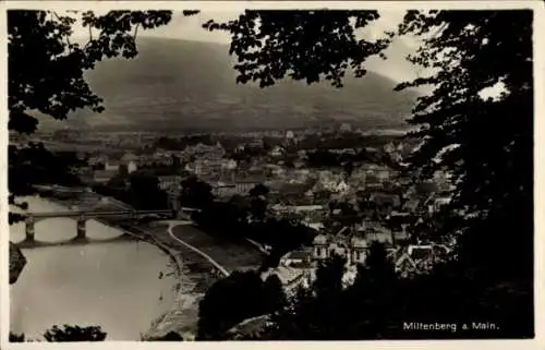 Ak Miltenberg am Main Unterfranken, Totalansicht, Brücke