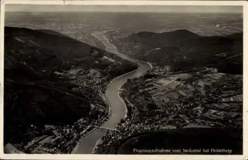 Ak Heidelberg am Neckar, Flugzeugaufnahme vom Neckartal