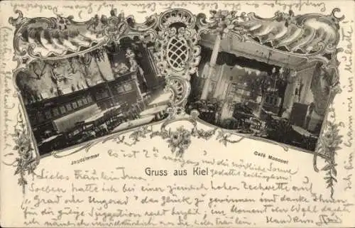 Ak Kiel in Schleswig Holstein, Jagdzimmer, Café Monopol
