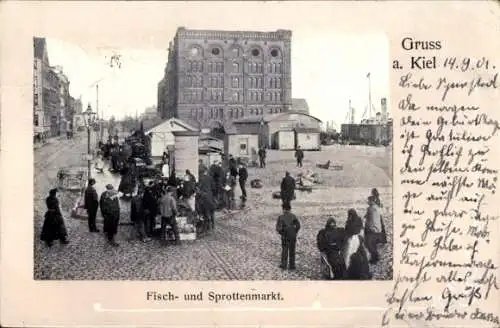 Ak Kiel, Fischmarkt, Sprottenmarkt