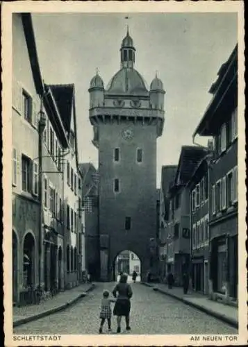 Ak Sélestat Schlettstadt Elsass Bas Rhin, Am Neuen Tor