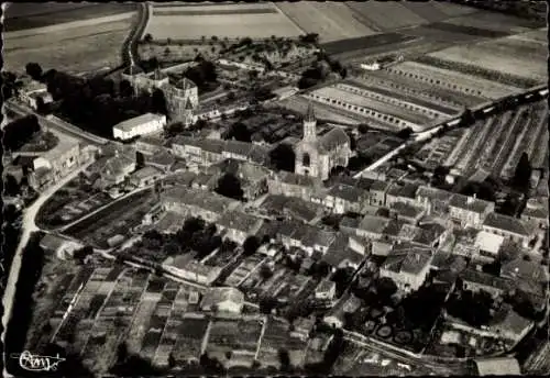 Ak Feugarolles Lot-et-Garonne, vue generale aerienne