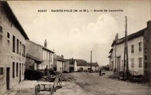 Ak Sainte-Pôle Lothringen Meurthe et Moselle, Route de Lunéville