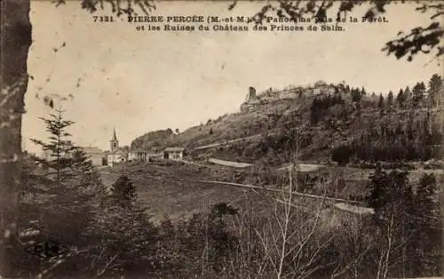 Ak Pierre Percée Meurthe et Moselle, Ruinen des Chateau des Princes de Salm