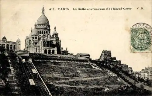 Ak Paris XVIII Montmartre, La Butte, Sacre Coeur