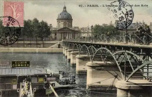 Ak Paris VI, Pont des Arts und das Institut
