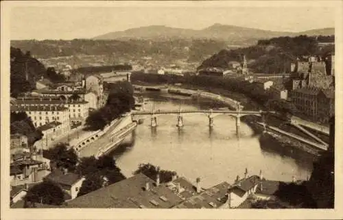 Ak Lyon Rhône, Saone, Brücke, Monts d'Or