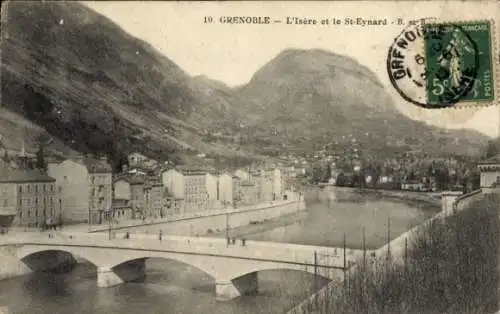 Ak Grenoble Isère, Brücke, L'Isere, St-Eynard