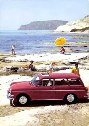 Ak Rotes Auto, Volkswagen, Strand