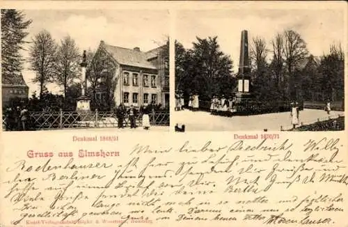 Ak Elmshorn in Holstein, Denkmal 1848/51, Denkmal 1870/71