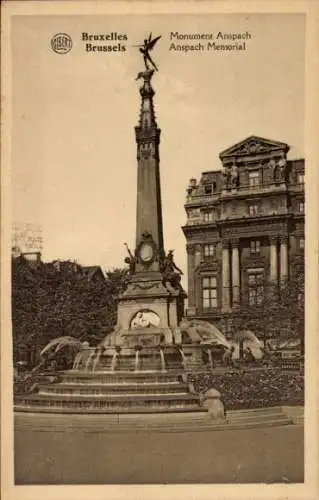 Ak Bruxelles Brüssel, Monument Anspach