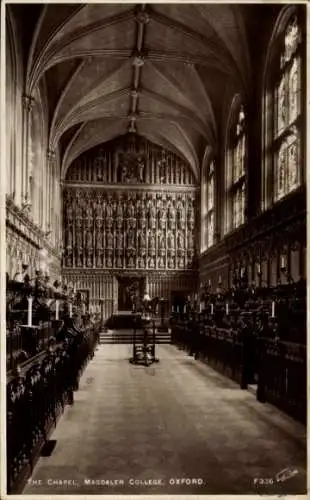 Ak Oxford Oxfordshire England, Magdalen College, Kapelle