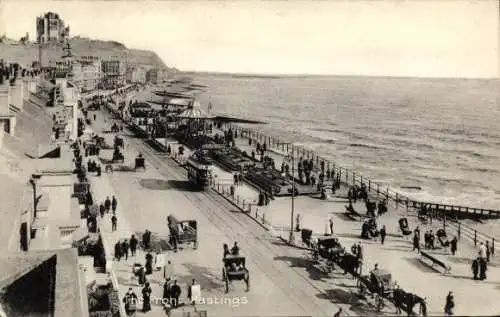 Ak Hastings East Sussex England, Promenade