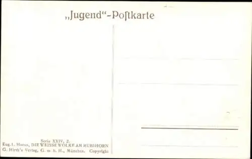 Künstler Ak Hoess, Eug., L., Die weiße Wolke am Rubihorn, Brücke