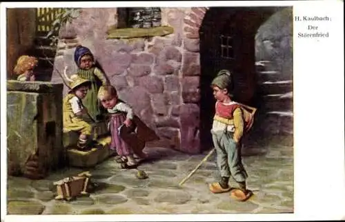 Künstler Ak Kaulbach, H., Der Störenfried, Kinder