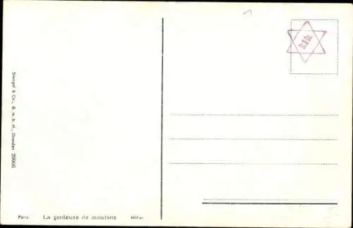 Künstler Ak Millet, Die Schafhirtin