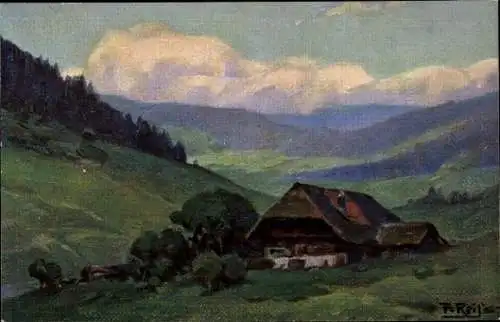 Künstler Ak Reiss, Fritz, Sommer im Schwarzwald, Haus