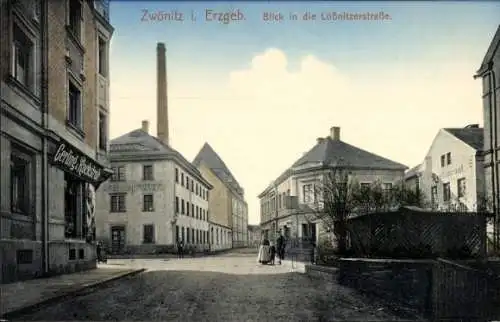 Ak Zwönitz im Erzgebirge Sachsen, Lößnitzerstraße