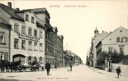 Ak Leisnig in Sachsen, Chemnitzer Straße, Maschinenfabrik