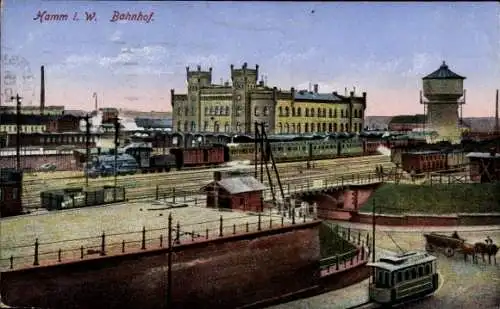 Ak Hamm in Westfalen, Bahnhof