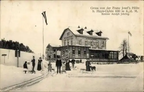 Ak Hayn Hain Oybin Oberlausitz, Franz Josefs Höhe, Winter