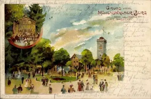 Litho Wilthen in der Oberlausitz, Mönchswalder Berg, Turm