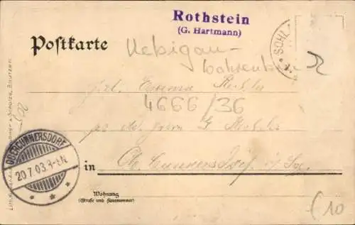 Ak Rothstein Rotstein Reichenbach in der Oberlausitz, Gesamtansicht, Aussichtsturm, Berg-Restaurant