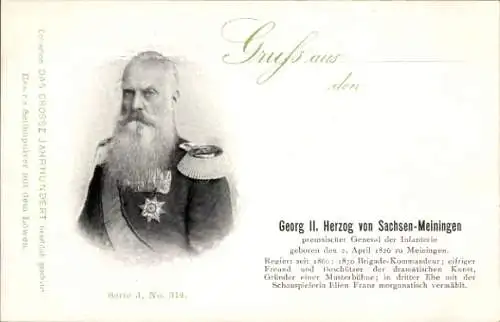 Ak Herzog Georg II. von Sachsen Meiningen, General der Infanterie, Reklame, Esser's Seifen
