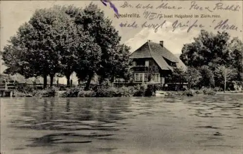Ak Neustrelitz Mecklenburg Vorpommern, Insel Helgoland am Zierker See