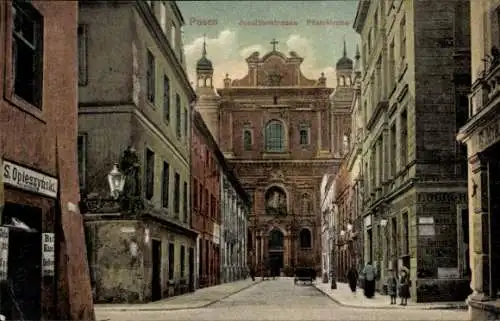 Ak Poznań Posen, Jesuitenstraße, Pfarrkirche, Geschäft von S. Opieszynski