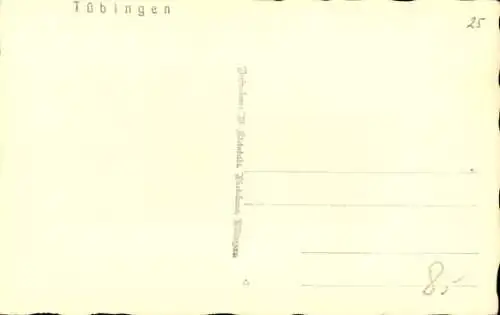 Foto Ak Tübingen am Neckar, Wasserpartie, Häuser, Turm