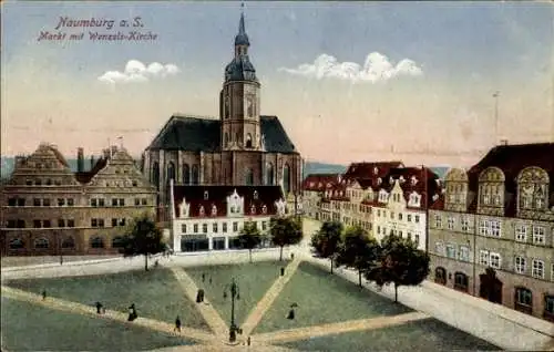 Ak Naumburg Saale, Markt, Wenzelskirche, Rathaus