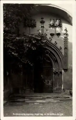Ak Bad Radkersburg Steiermark, Portal, Pfarrkirche
