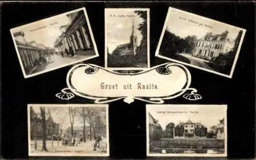 Ak Raalte Overijssel, Kirche, Straßenpartie, Heerenstraat, Kasteel