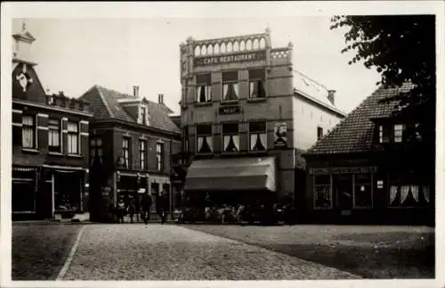 Ak Raalte Overijssel, Hoek Groote Markt, Restaurant