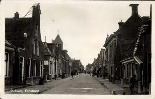 Ak Makkum Friesland Niederlande, Kerkstraat