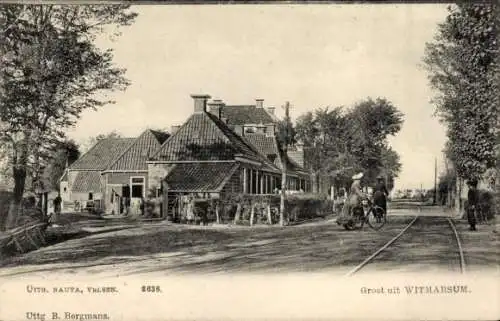 Ak Witmarsum Friesland Niederlande, Ortspartie
